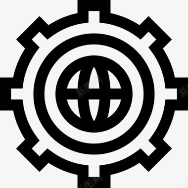 设置互联网技术线性图标图标