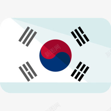 韩国6号旗平坦图标图标