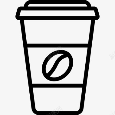 咖啡杯商务144直线型图标图标