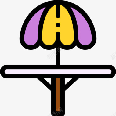 伞烧烤19线形颜色图标图标