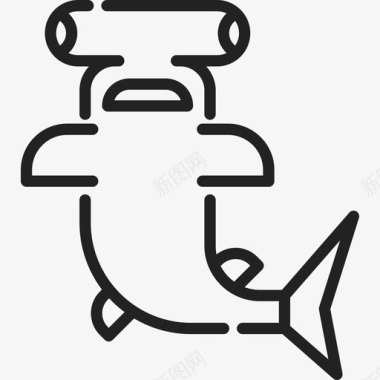 锤头鱼海洋生物13直系图标图标