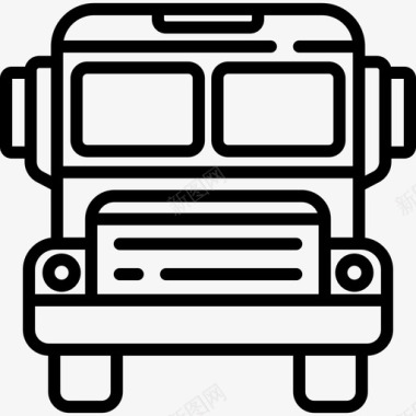 校车公共交通4直线图标图标