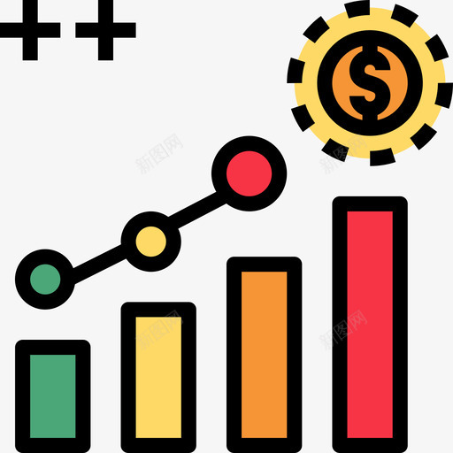 利润股票市场线性颜色图标svg_新图网 https://ixintu.com 利润 线性颜色 股票市场