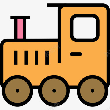 火车55岁婴儿线性颜色图标图标
