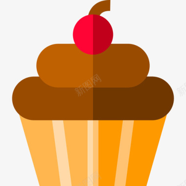 纸杯蛋糕甜点4扁平图标图标