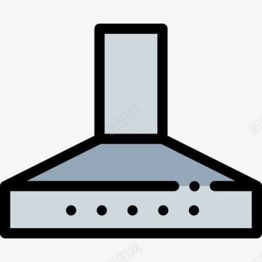 抽气罩烹饪34线性颜色图标图标