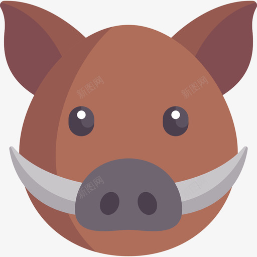 野猪动物和自然扁平图标svg_新图网 https://ixintu.com 动物和自然 扁平 野猪