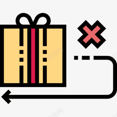 礼品盒电子商务65线性颜色图标图标