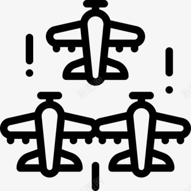 飞机嘉年华17直线型图标图标