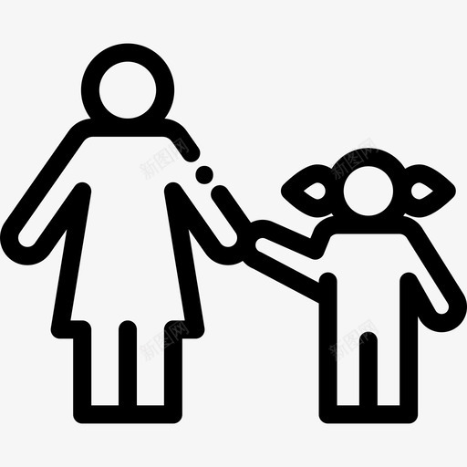 母女家庭生活2直系图标svg_新图网 https://ixintu.com 家庭生活2 母女 直系