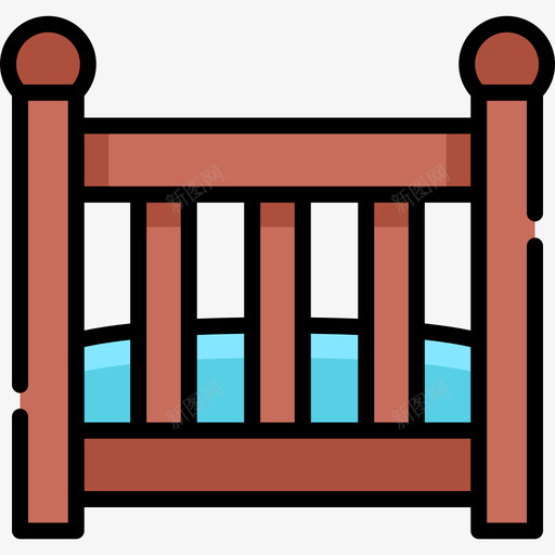 婴儿床家庭生活8线性颜色图标svg_新图网 https://ixintu.com 婴儿床 家庭生活8 线性颜色