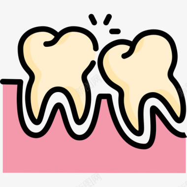 牙齿牙医16线形颜色图标图标