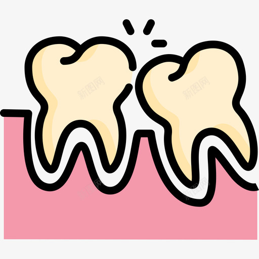 牙齿牙医16线形颜色图标svg_新图网 https://ixintu.com 牙医16 牙齿 线形颜色