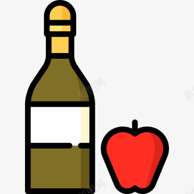 苹果酒西班牙风味3线性颜色图标图标