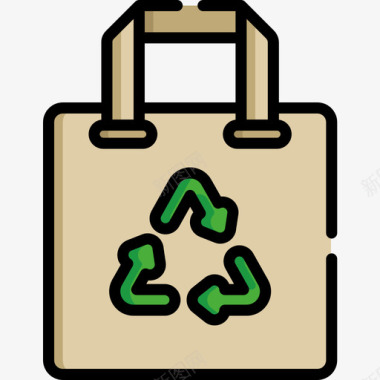 购物袋回收10线性颜色图标图标