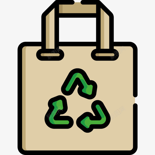 购物袋回收10线性颜色图标svg_新图网 https://ixintu.com 回收10 线性颜色 购物袋