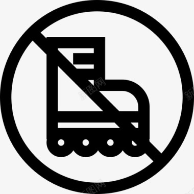 溜冰鞋信号禁止3线性图标图标