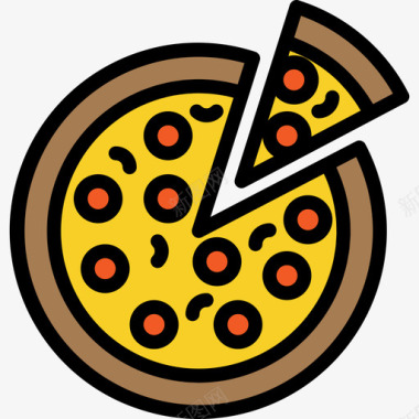 披萨38号餐厅原色图标图标