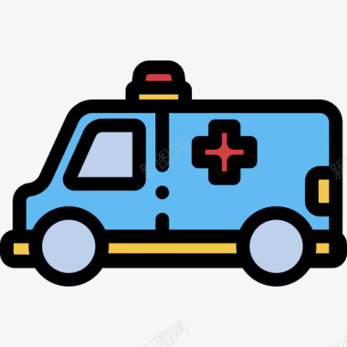 救护车急救服务20线性颜色图标图标