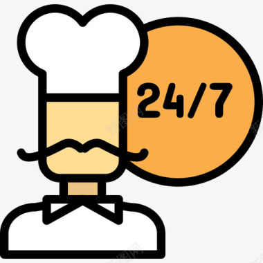 厨师食物87原色图标图标