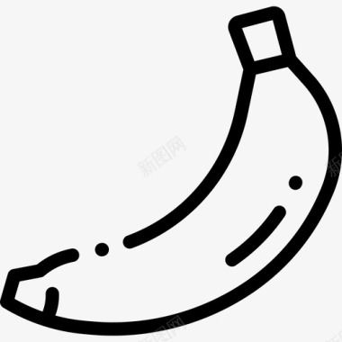 香蕉热带16线形图标图标