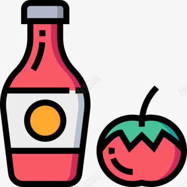 番茄酱快餐34原色图标图标