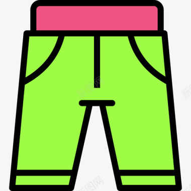 长裤55岁婴儿线性颜色图标图标