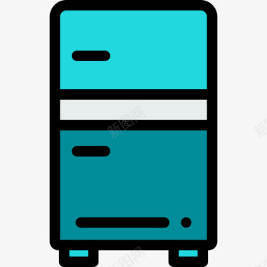 冰箱家庭和生活8线性颜色图标图标