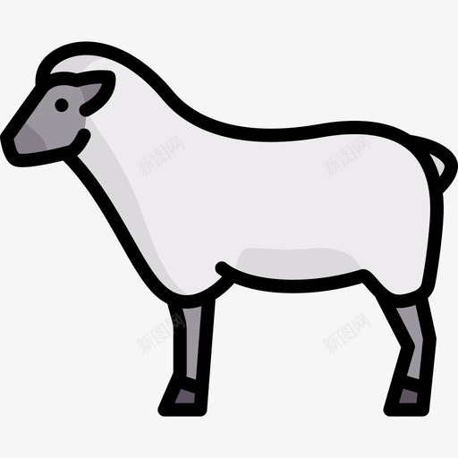 母羊动物与自然2线性颜色图标svg_新图网 https://ixintu.com 动物与自然2 母羊 线性颜色