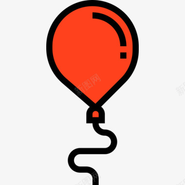 气球马戏团和游乐园线性颜色图标图标