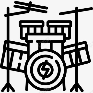 鼓组音乐商店15线性图标图标