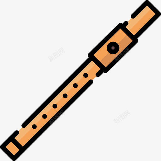 长笛乐器13线型颜色图标svg_新图网 https://ixintu.com 乐器13 线型颜色 长笛