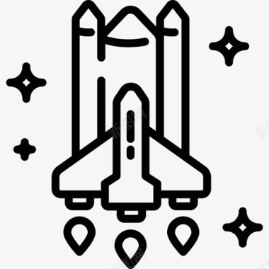 火箭飞船科学31号直线型图标图标
