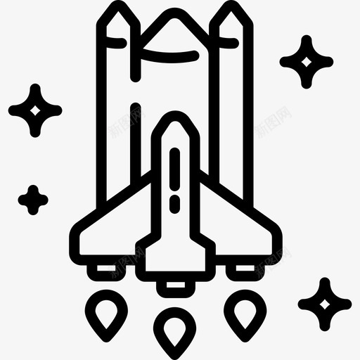 火箭飞船科学31号直线型图标svg_新图网 https://ixintu.com 火箭飞船 直线型 科学31号