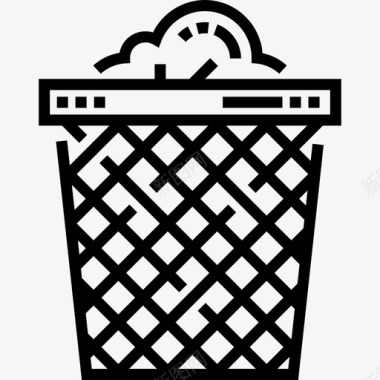 垃圾桶办公文具7直线型图标图标