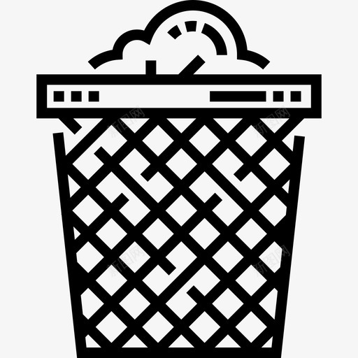 垃圾桶办公文具7直线型图标svg_新图网 https://ixintu.com 办公文具7 垃圾桶 直线型