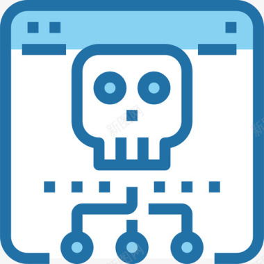 病毒黑客8蓝色图标图标
