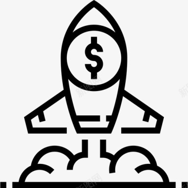火箭财务战略3直线型图标图标