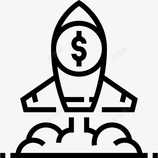 火箭财务战略3直线型图标svg_新图网 https://ixintu.com 火箭 直线型 财务战略3