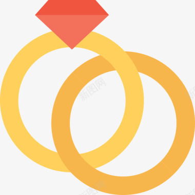 结婚戒指爱情和婚礼3平的图标图标