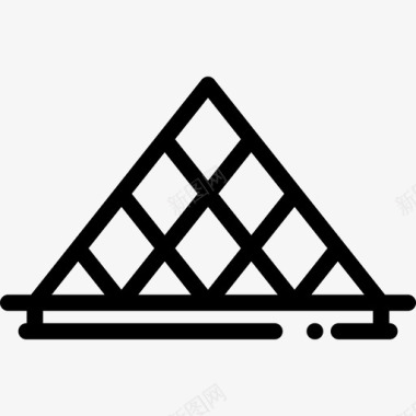 卢浮宫金字塔地标古迹11座直线形图标图标