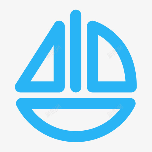 帆船svg_新图网 https://ixintu.com 帆船 线性 简约 圆润 可爱