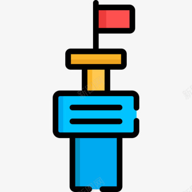 17号游乐场塔楼线性颜色图标图标