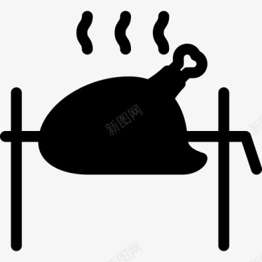 鸡肉烧烤填充图标图标