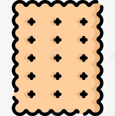 饼干面包房51线性颜色图标图标