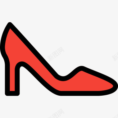 高跟鞋衣服和配件2线性颜色图标图标