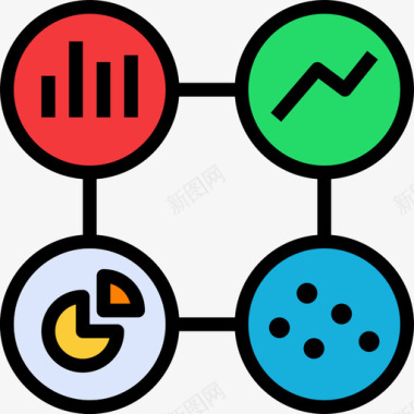 分析产品管理4线性颜色图标图标
