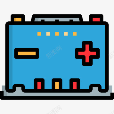 电池汽车服务3线颜色图标图标