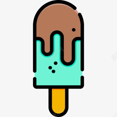 冰淇淋热带7线形颜色图标图标