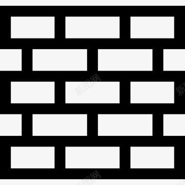 砖墙建筑10线性图标图标
